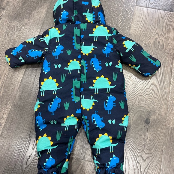 Marks & Spencer Dinosaur Print Kids One Piece Snowsuit - Picture 4 of 7